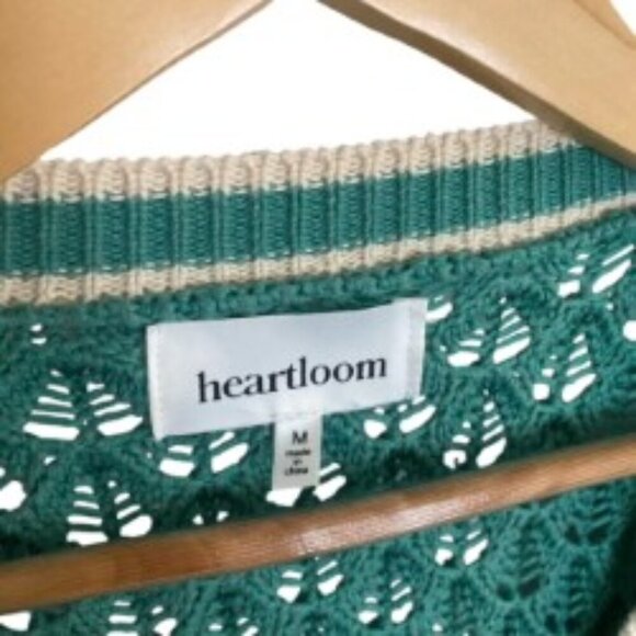 Heartloom Sybil Pointelle V Neck Sweater Medium - Picture 3 of 5